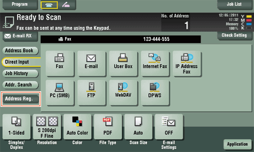 Registering Directly Entered Destinations in Address Book