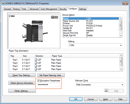 setting-an-encryption-passphrase-for-the-printer-driver