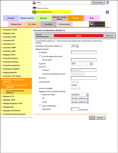 Informations Connexion - Authentification