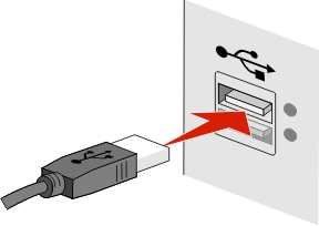 The illustration shows the usb cable being connected to the computer.
