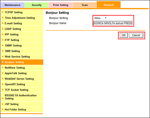 bonjour-setting